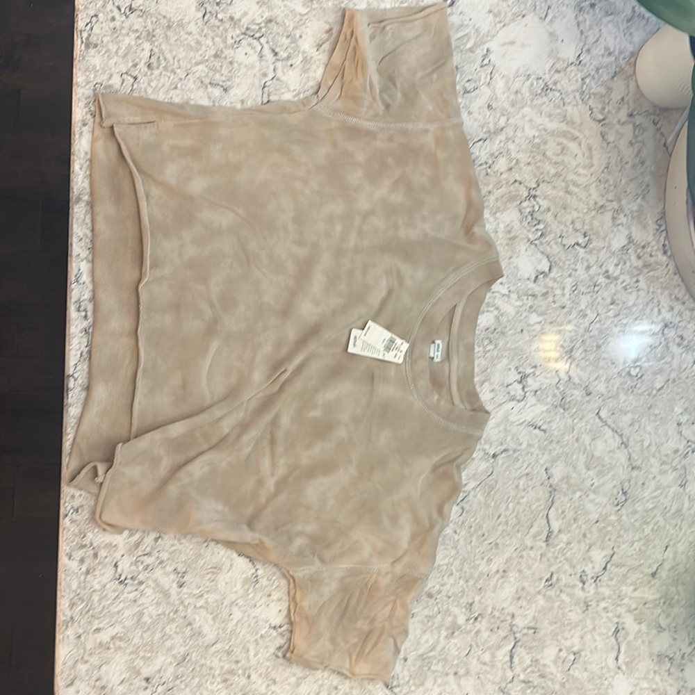 Aerie distressed oversized crop tee size small.